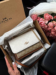 Coach Mini Klare Crossbody in Signature Canvas Milk/Brown 22x15x9