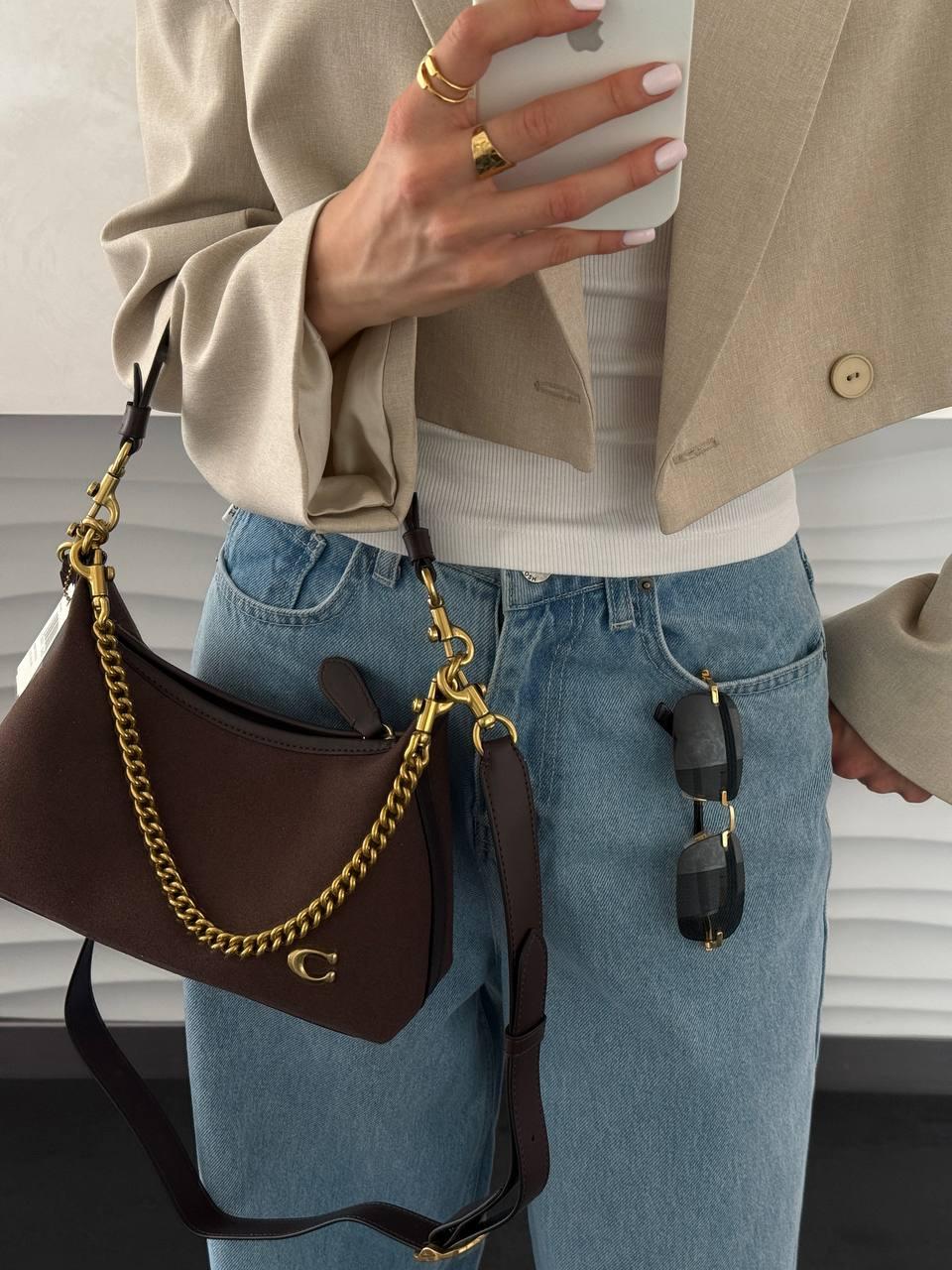 Сoach Juliet Shoulder Bag Brown Suede [оригінальна коробка] 24х13х8