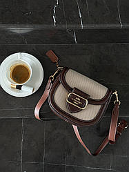 Coach Morgan Saddle Bag In Colorblock Signature Canvas [крафтова коробка](інший колір ремінця) 20х17х7(нюанс)