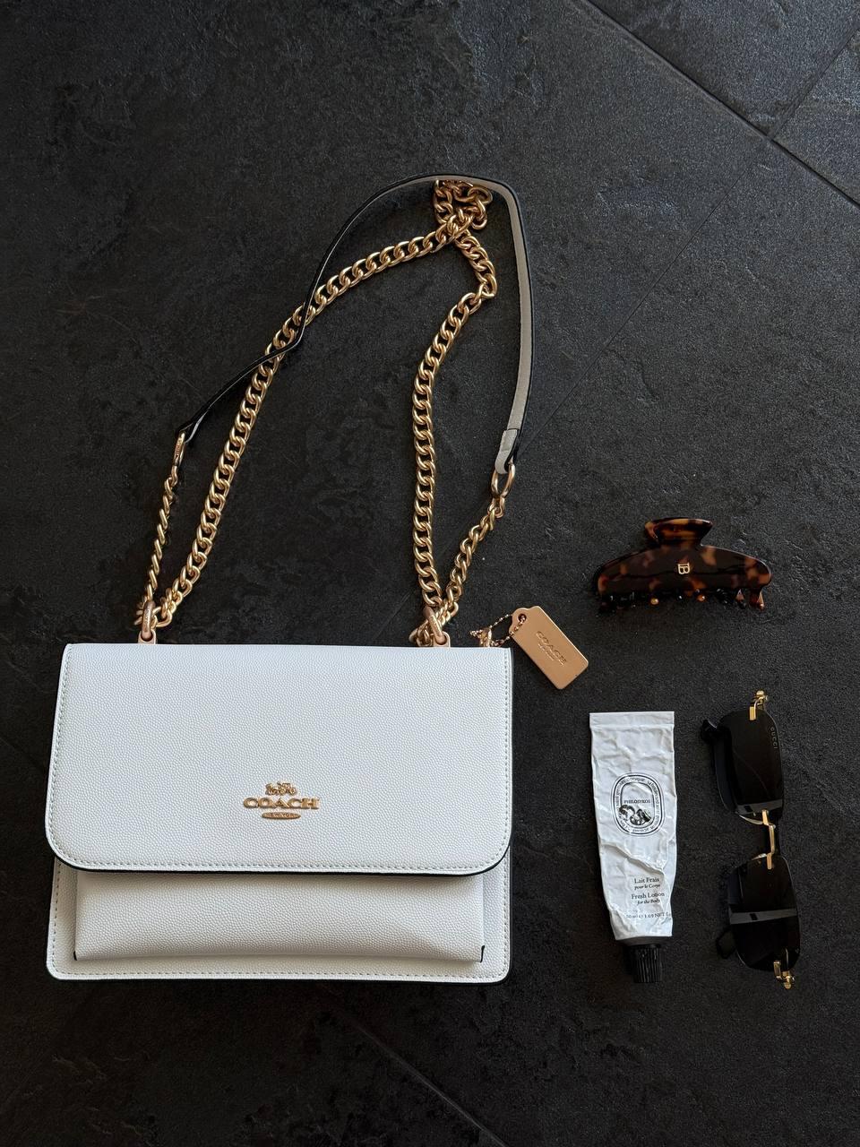 Coach Mini Klare Crossbody in Signature Canvas White/Gold 22x15x9