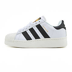 Adidas Superstar White Black Platform 37