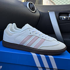 Adidas samba white pink logo 36