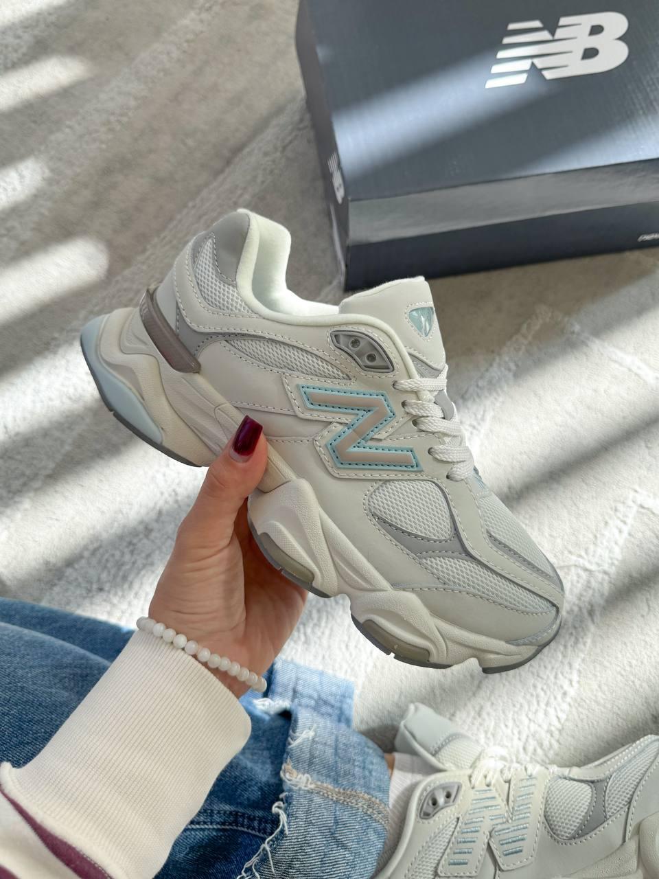 9060 Beige/Blue Leather 40