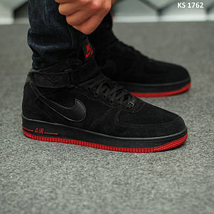 Nike Air Force 1 07 High (чорно/червоні) ЗИМА 41, фото 2