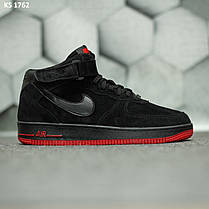 Nike Air Force 1 07 High (чорно/червоні) ЗИМА 41, фото 3
