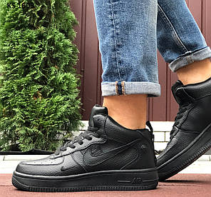 Nike Air Force 1 07 Mid LV8 (чорні) ЗИМА 44, фото 1