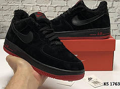 Nike Air Force 1 07 (чорно/червоні) ЗИМА 41