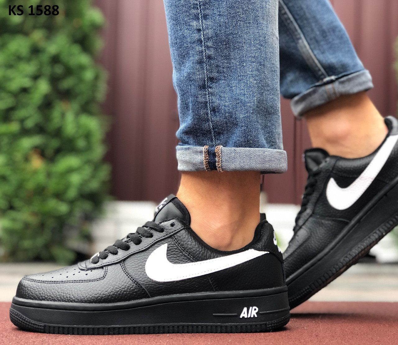 Nike Air Force (чорні) ЗИМА 44