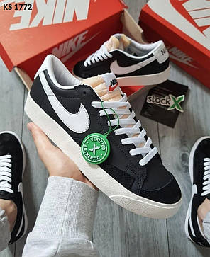Nike Blazer Low (чорно/білі шкіра) 44, фото 1