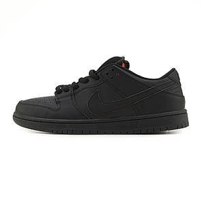 NIke SB Dunk Low Total Black Leather 36, фото 1