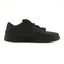 NIke SB Dunk Low Total Black Leather 36, фото 3