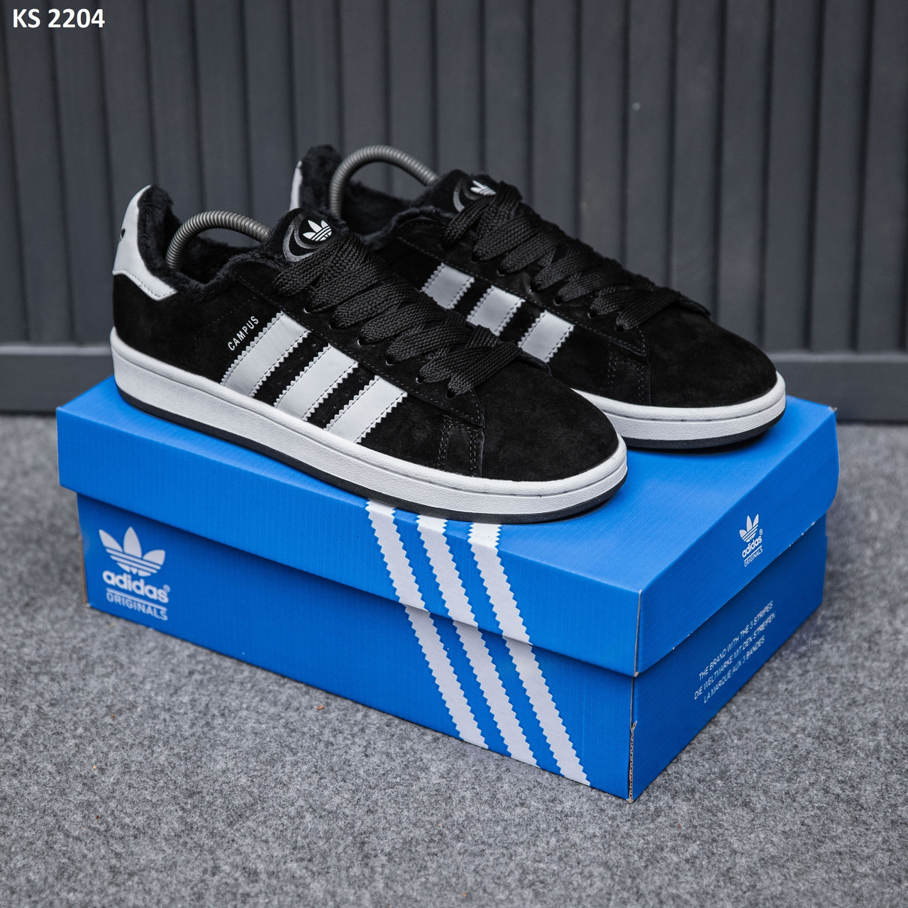 Кросівки Adidas Campus 00s Black White ЗИМА (чорні) 41