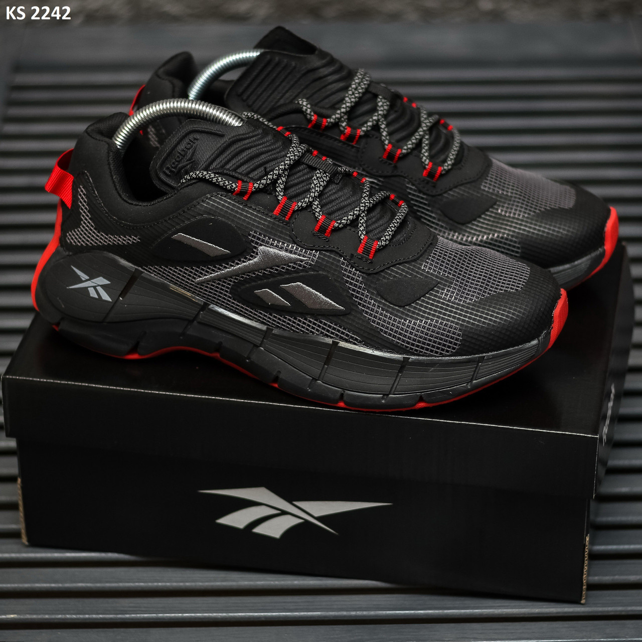 Кросівки Reebok Zig Kinetica II Gray Red (чорно/червоні) 41