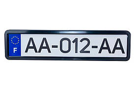 Рамка номерного знака 12Atelie металева Чорна глянсова (951624)