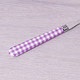 Набір столових приладів Kamille Синій 24 предмета з нержавіючої сталі з пластиковими ручками і підставкою, фото 7