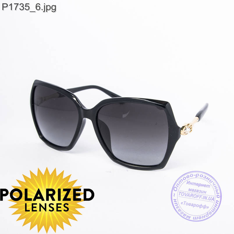 Оптом поляризаційні жіночі сонцезахисні окуляри Оптом чорні - P1735, фото 2