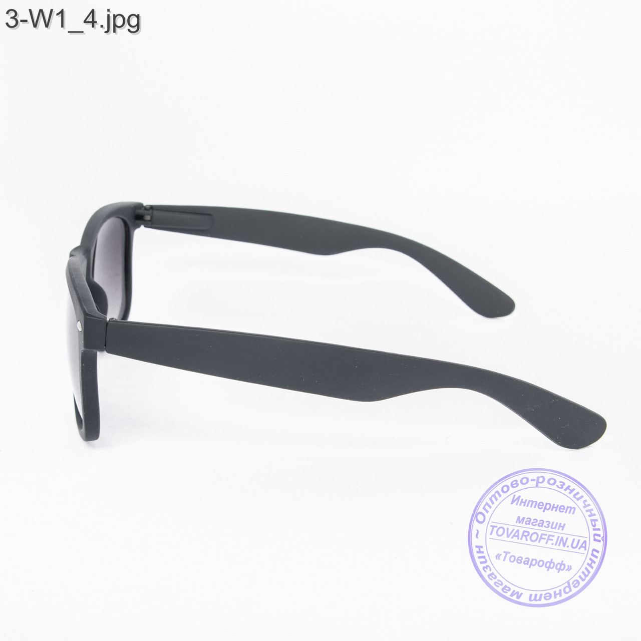 Оптом очки солнцезащитные Вайфарер (Wayfarer) черные матовые - 3-W1 - фото 4 - id-p498482891