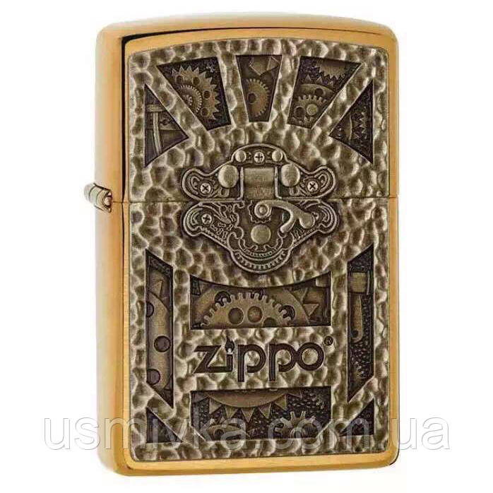 Запальничка бензинова zippo 29103 emblem brass, фото 1