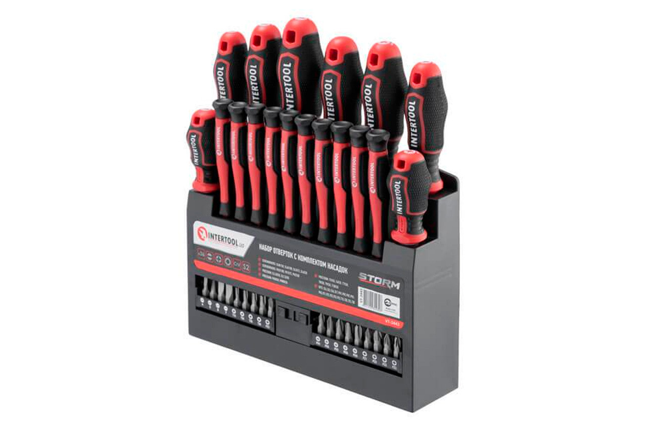 Набір викруток Intertool – PH x SL x T з бітами Storm 36 од., фото 1