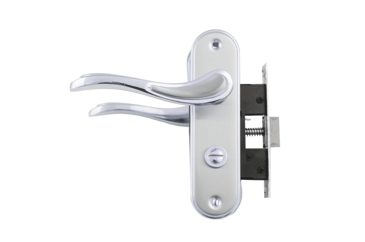 Ручка на планці з корпусом FZB ВК-71001 SN/CP (сатин/хром), фото 1