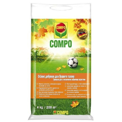 Добриво для газону осінь COMPO 4 кг NPK 9-5-14 (+4) + Mg + Fe