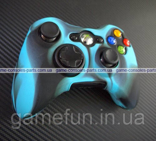 Xbox 360 силіконовий чохол для джойстика (камуфляж) (Blue-black)