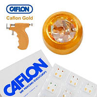 Сережки для проколу вух Caflon позолота Кристал 4 мм