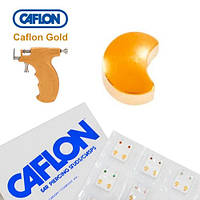 Сережки для проколу вух Caflon позолота Півмісяць 3 мм