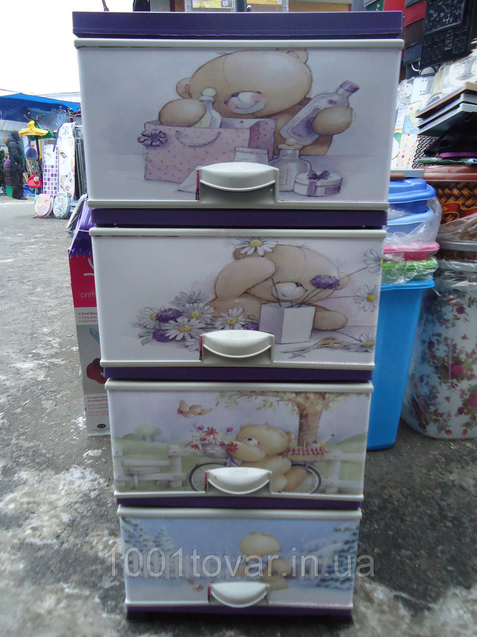 Комод пластиковий, з малюнком Teddy Bear, фото 1