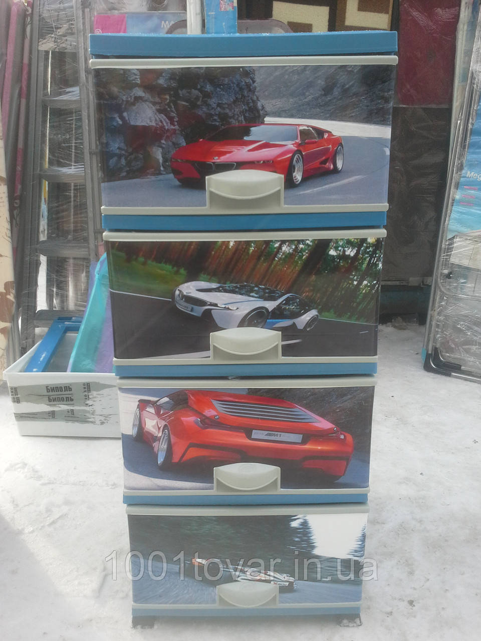 Комод пластиковий, з малюнком Авто 10, фото 1