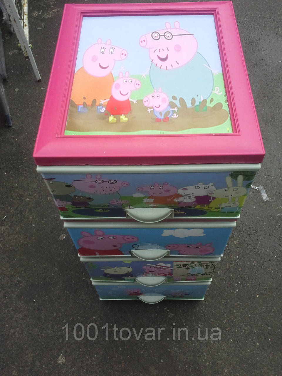 Комод пластиковий еліф Свинка пепа з верхньою кришкою, фото 1