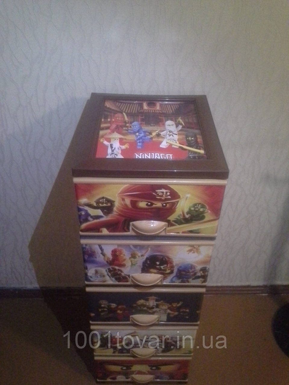 Комод пластиковий еліф НИНДЗЯГО на 5 секцій з верхньою кришкою, фото 1