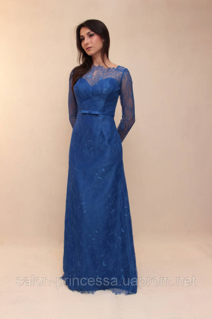 Вечернее прямое гипюровое платье (Т-17-01) в ассортименте - фото 1 - id-p498637172