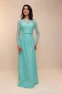 Вечернее прямое гипюровое платье (Т-17-01) в ассортименте - фото 5 - id-p498637172
