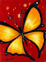 Набір алмазної вишивки (мозаїки) "Жовтий метелик"