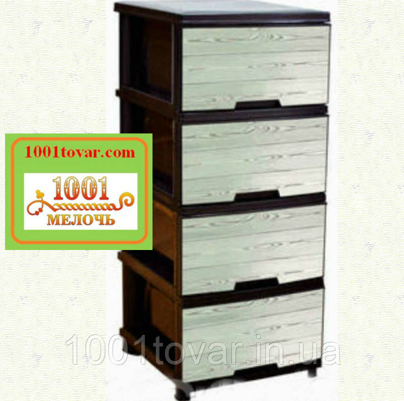 Комод пластиковий Алеана, з малюнком Дерево, коричневий, фото 1