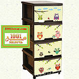 Тумбочка комод пластиковий на 4 ящики Ведмедики кремовий Алеана, фото 5