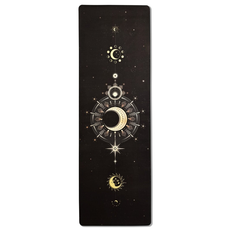 Килимок для йоги та фітнесу EasyFit EF-1926-2, протиковзкий, Чорний, 183×61×0,3 см, каучук + замша, фото 1