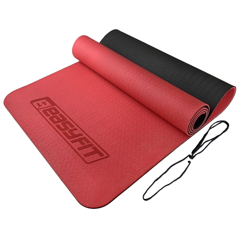 Килимок для йоги та фітнесу EasyFit EF-1924-RB, протиковзкий, Червоний, 183×61×0,6 см, TPE, фото 1