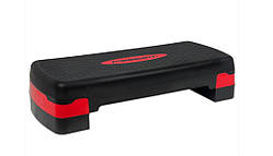 Степ-платформа 2-рівнева EasyFit EF-0540 Step-B, 68×28 см, висота 10–15 см, чорно-червона — для фітнесу та аеробіки