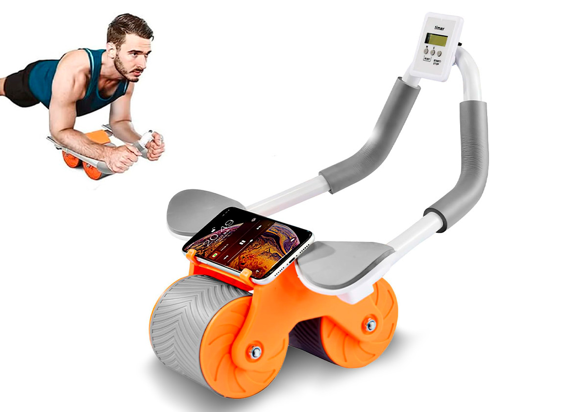 Ролик для пресу EasyFit EF-1357 зі зворотним механізмом та лічильником, фото 1