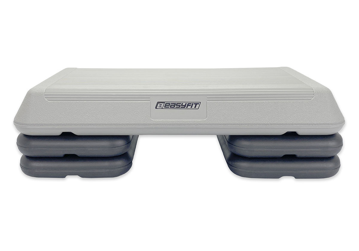 Степ-платформа 3-рівнева EasyFit EF-0542 Step-С 72×32,5 см, висота 10+5+5 см, для фітнесу, аеробіки й тренувань Сірий, фото 1