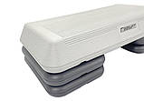 Степ-платформа 3-рівнева EasyFit EF-0542 Step-С 72×32,5 см, висота 10+5+5 см, для фітнесу, аеробіки й тренувань Сірий, фото 5