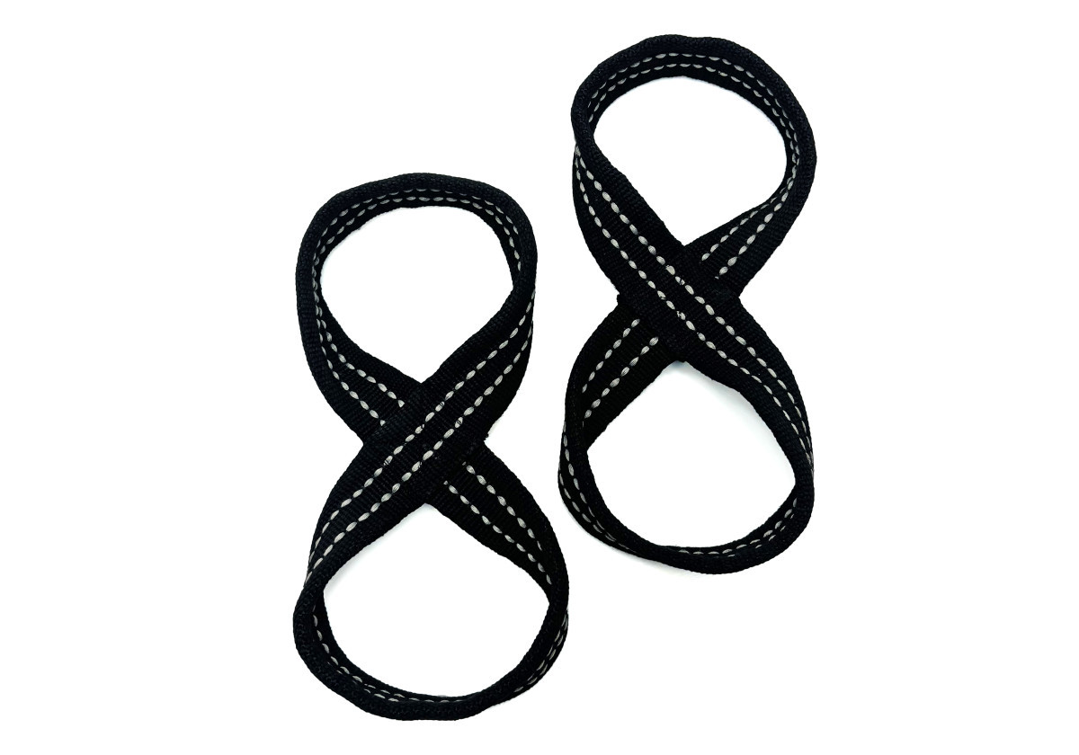 Лямки для тяги EasyFit Infinity EF-8888-XL (вісімки) XL - на обхват зап'ястя до 22 см (2 шт) Чорний, фото 1