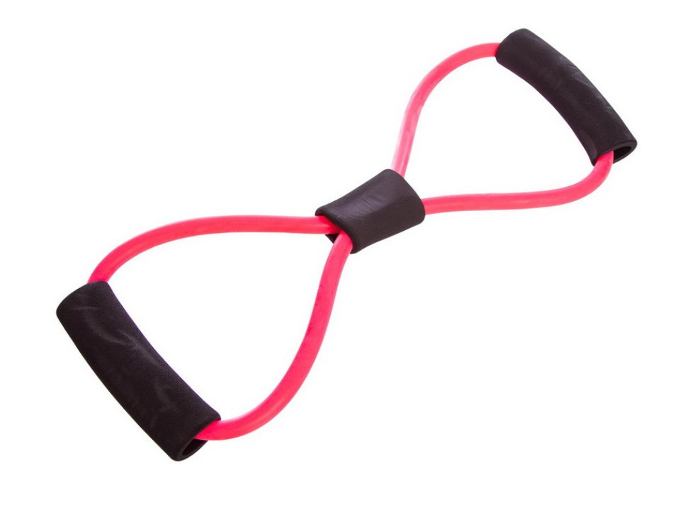 Трубчастий еспандер (вісімка) EasyFit EF-3947-P для тренувань та реабілітації Рожевий, фото 1