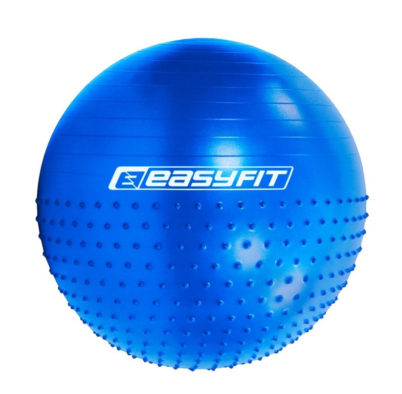 М'яч для фітнесу (фітбол) напівмасажний EasyFit Hybrid EF-3012-BL, Ø75 см, синій - для зросту 180-195 см, навантаження до 120 кг., фото 1