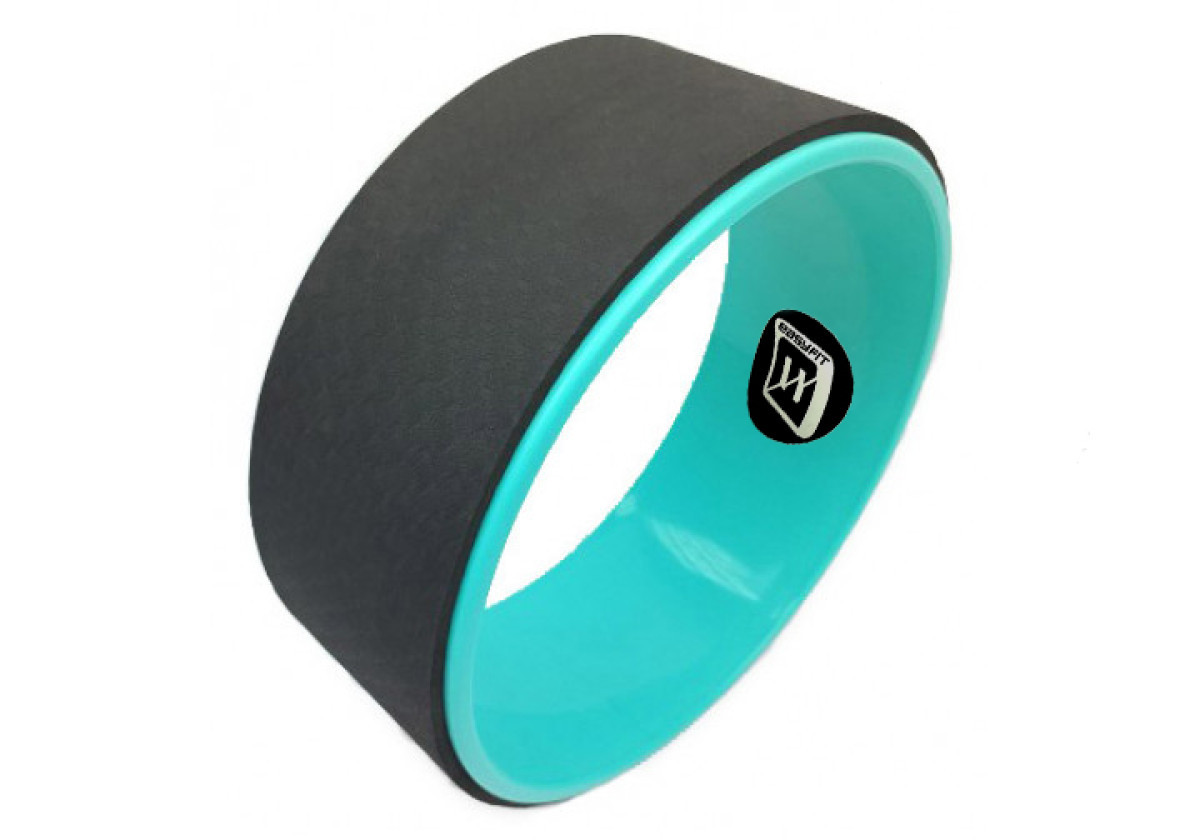 Колесо для йоги та фітнесу EasyFit yoga wheel TPE EF-1824-BkM 33 см ,Чорний,м'ятний, фото 1