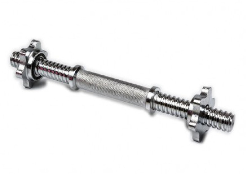 Гантельний гриф EasyFit EF-8050 з гвинтовими замками 35 см, Ø 25 мм,хромований, фото 1