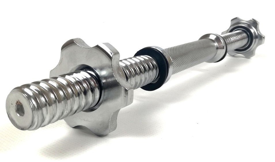 Гантельний гриф EasyFit EF-8049 з гвинтовими замками 40 см, Ø 25 мм,хромований, фото 1