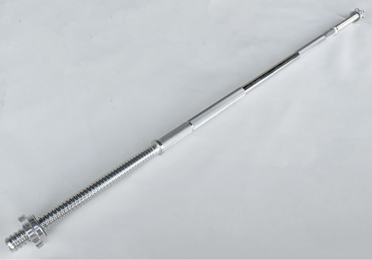 Гантельний гриф прямий EasyFit EF-8066 з гвинтовими замками 1.5 м, Ø 28 мм,хромований, фото 1